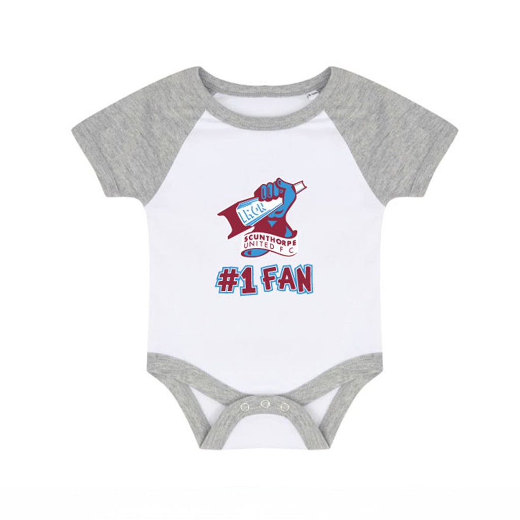 White & Grey #1 Fan Baby Grow