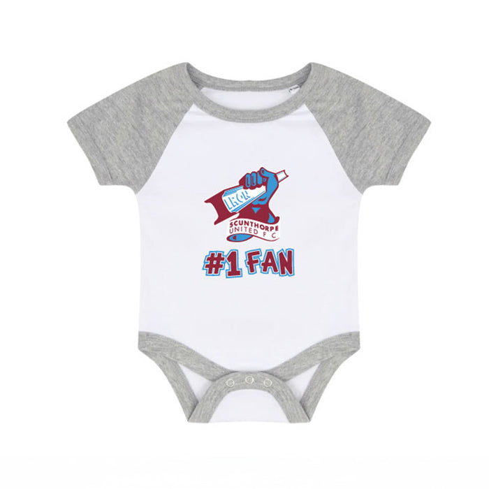 White & Grey #1 Fan Baby Grow