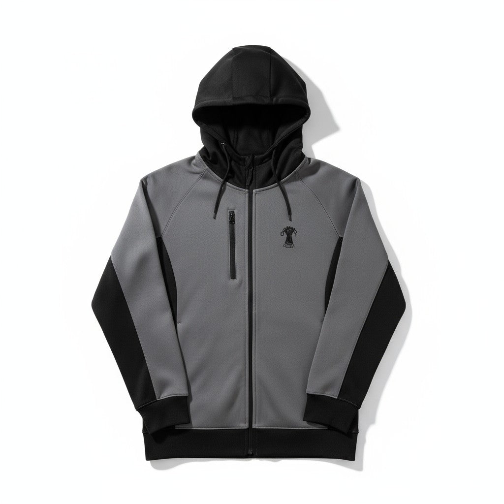 Charcoal Full Zip Fleece Hoodie
