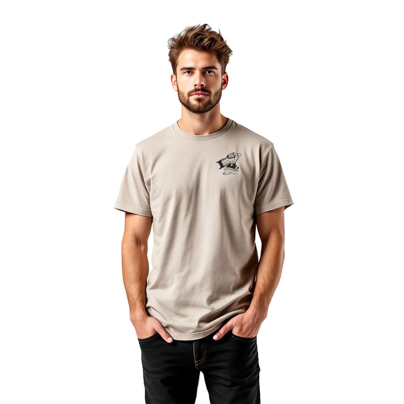 Stone Mono Crest T Shirt *Online Exclusive*