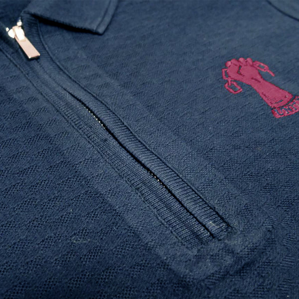 Navy Texture Polo Shirt