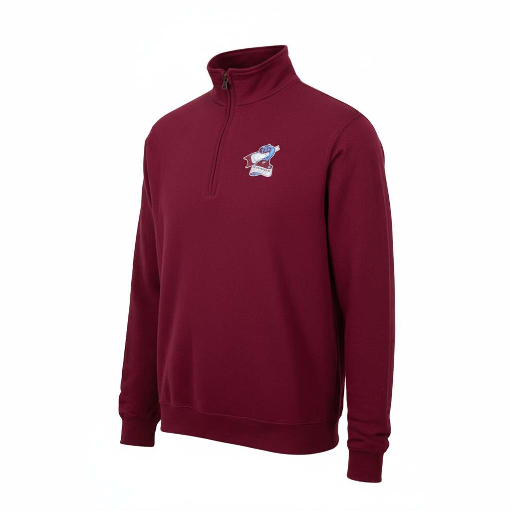 Claret Quarter Zip Sweatshirt