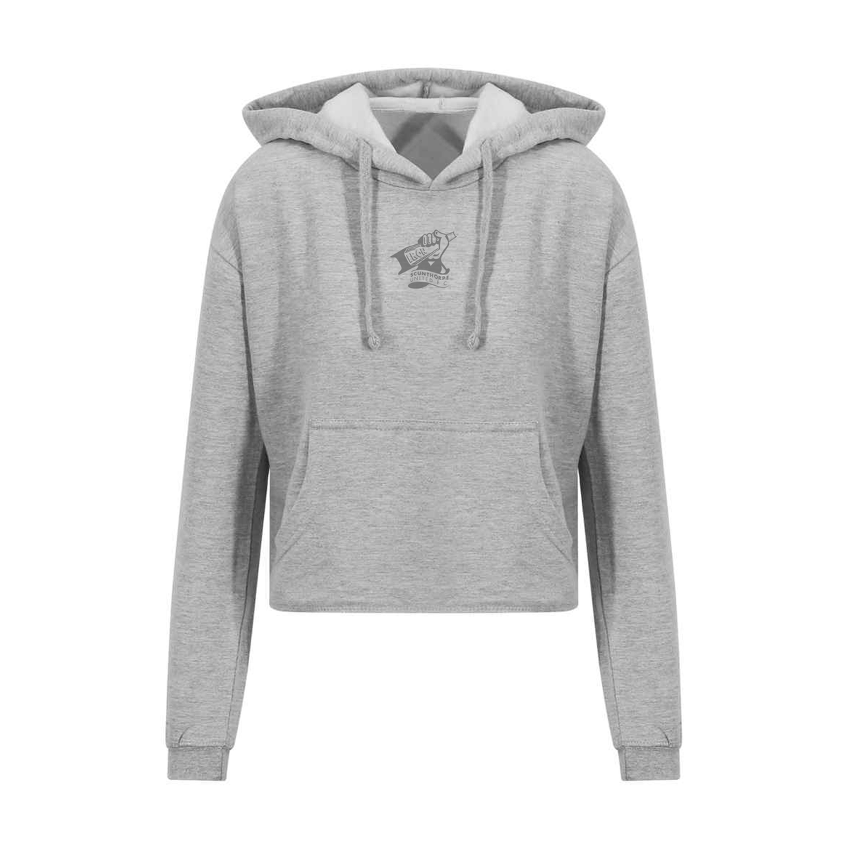 Grey Womens Mono Cropped Hoodie *Online Exclusive*