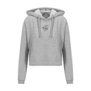 Grey Womens Mono Cropped Hoodie *
