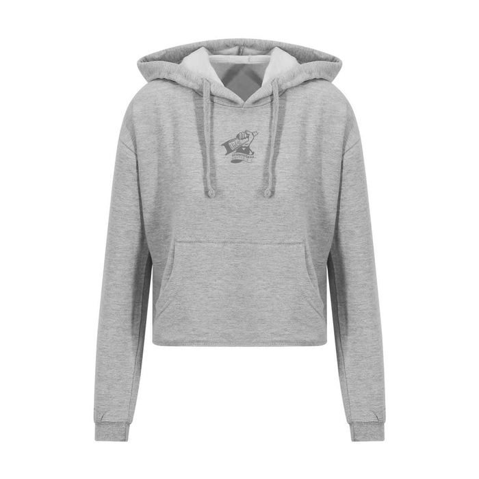 Grey Womens Mono Cropped Hoodie *Online Exclusive*