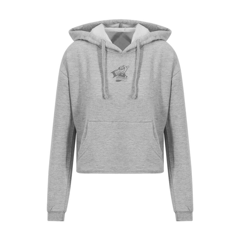 Grey Womens Mono Cropped Hoodie *Online Exclusive*