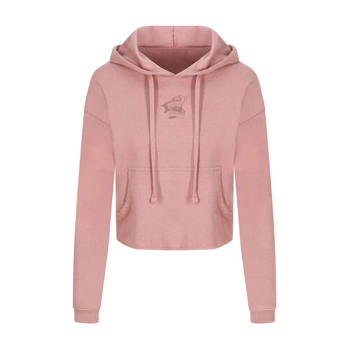 Pink Womens Mono Cropped Hoodie *Online Exclusive*