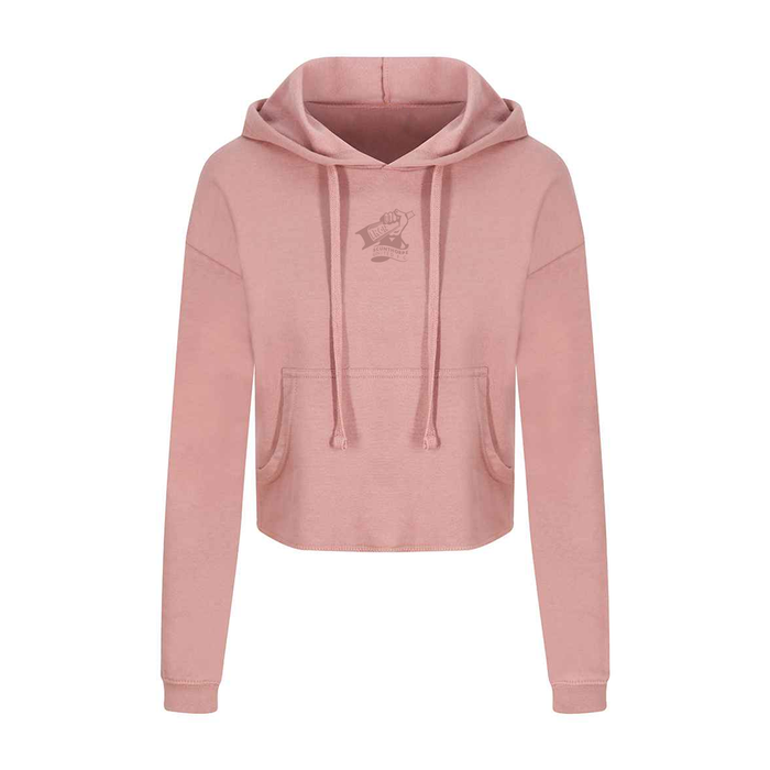 Pink Womens Mono Cropped Hoodie *Online Exclusive*